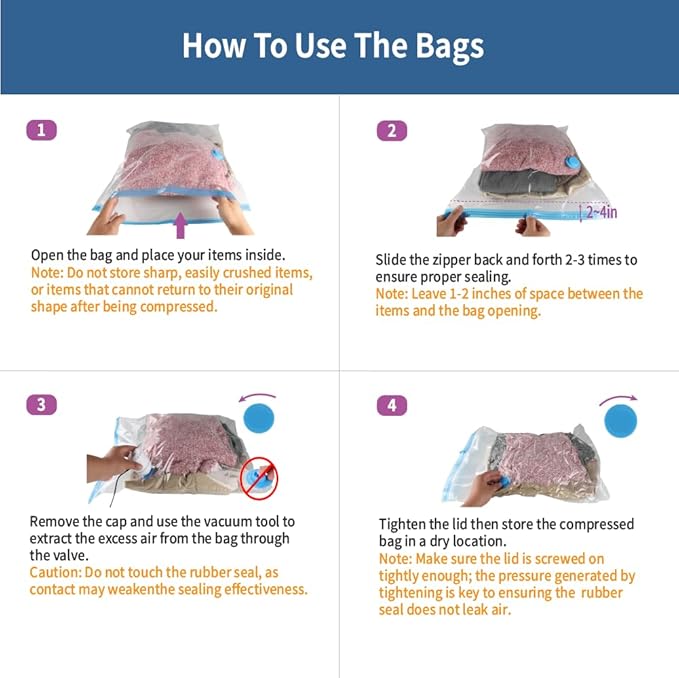 Vacuum Storage Bags 20 Pack Electric Pump, 80% Space Saver Vacuum Seal bags