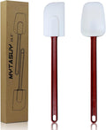MYTASUY 16.5 INCH Silicone Spatulas Heat Resistant Heavy Duty Rubber Spatulas Commercial Spatulas Set for Kitchen Use Silicone Cooking Utensils Sets of 2