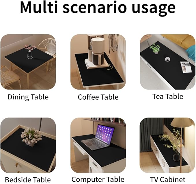 Zinkooat Nightstand Protector Top - 14x30 Inch Waterproof Easy to Clean Can Conceal Flaws Protector The Table Top from Scratches Used for Dining (Black+Gray 14x30)
