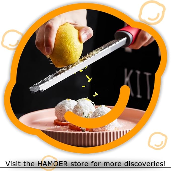 HAMOER Cheese Micro Plane Grater Lemon Citrus Zester Channel Knife Tool Set