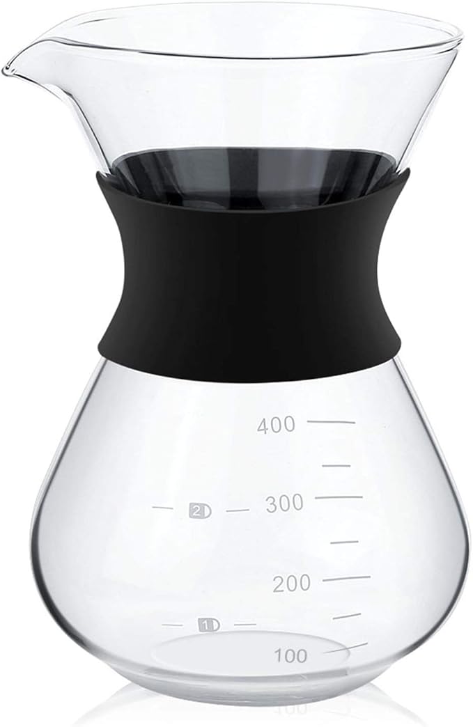 Joyzan Pour Over Coffee Maker, High-Heat Paperless Glass Drip Dripper 400ML
