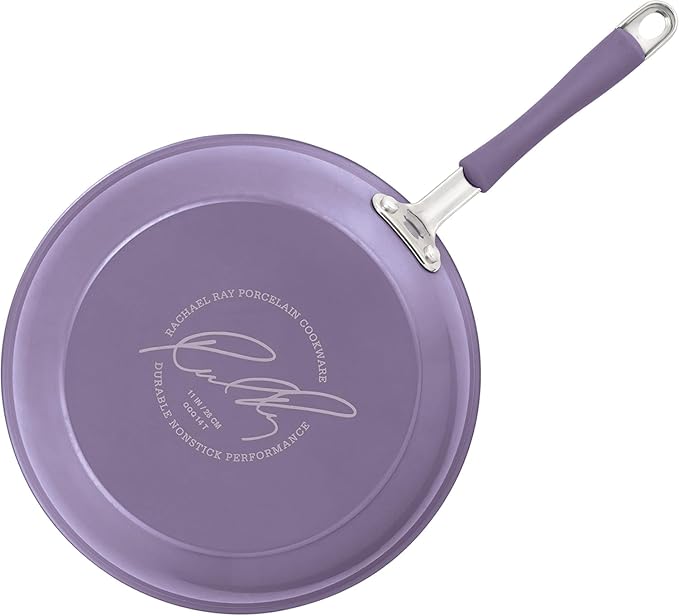 Rachael Ray Cucina Nonstick Cookware, Lavender Purple Pots and Pans Set, 12-Piece
