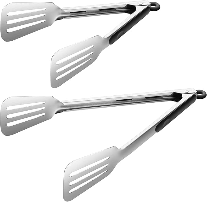 12-inch & 14-Inch Spatula Tongs for Cooking, Stainless Steel Kitchen Tongs
