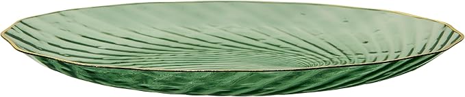 PLASTICPRO 30 Pack Plastic Plate Set of 15-10 inch Plates and 15-7 inch Plates, Elegant Clear Green Spiral and Gold Rim Disposable Fancy Plate Premium Heavyweight