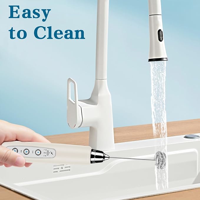 Milk Frother Wand Rechargeable Handheld Whisk Coffee 3 Speed Adjustable