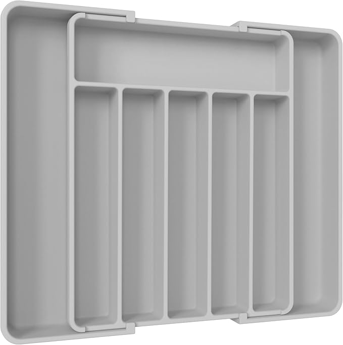 Aujen Silverware Drawer Organizer, Adjustable Utensil Cutlery Tray