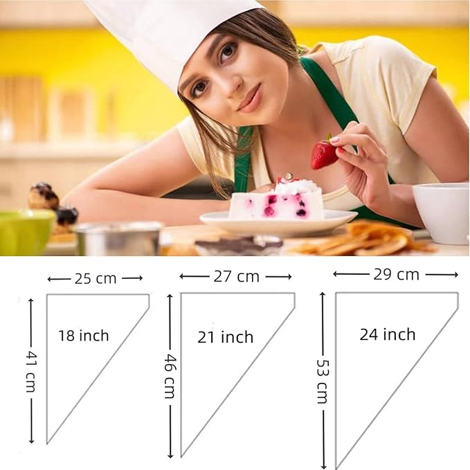 NinBase 21 Inch Pastry Bags Disposable, 100 Pcs Thickend Strong Large Decorating Bags for Frosting, Royal Icing, Professional Cake Supplies for Baking and Decorating XL