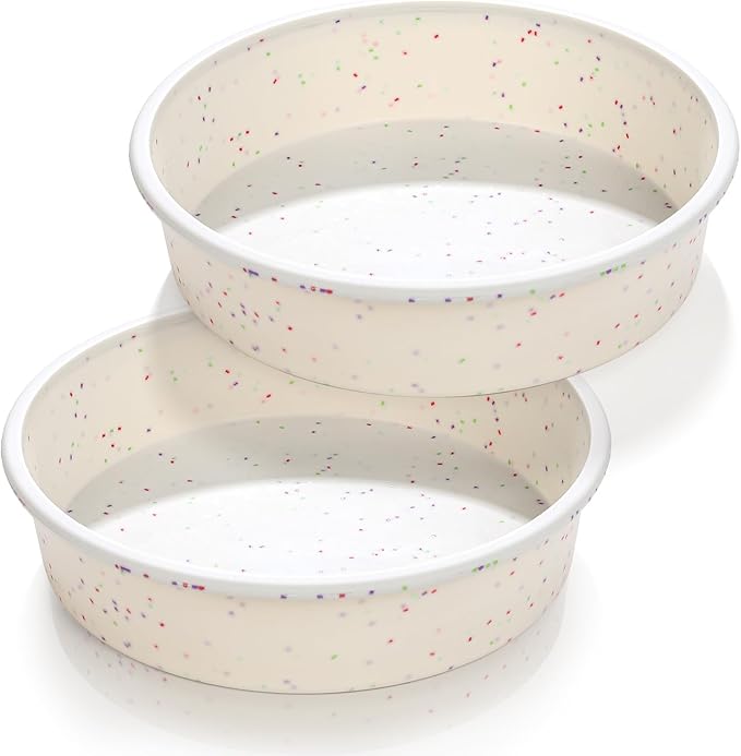Vinino 10 Inch Cake Pans, 2 Pack Silicone Pans with Steel Frame