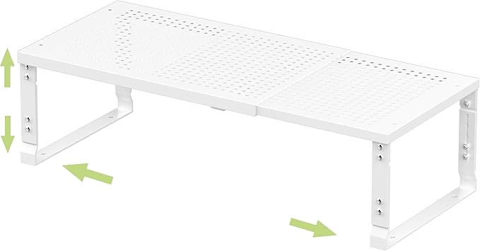 Jojocross Adjustable Expanable Stackable Spice Rack Shelf Pantry Storage Organizer for Kitchen Cabinet,Countertop,Bathroom and More.Space is no Longer Limited(1Pack/White/Large)