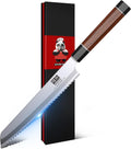 SHAN ZU 8 Inch Japanese Bread Knife, 9 Layers 10Cr15MoV High Carbon Steel