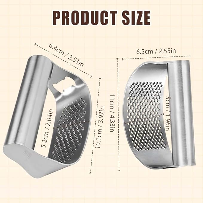 Stainless Steel Garlic Press, 2026 Upgrade Garlic Press Rocker Heavy Duty Stainless Steel Garlic Mincer, Heavy Garlic Chopper with Peeler And Cleaning Brush (With Corkscrew)