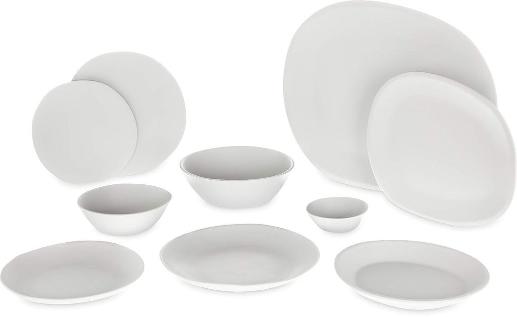 Carlisle FoodService Products Ridge Reusable Plastic Bowl Soup Bowl for Home and Restaurant, Melamine, 8 Ounces, Cement, (Pack of 24)