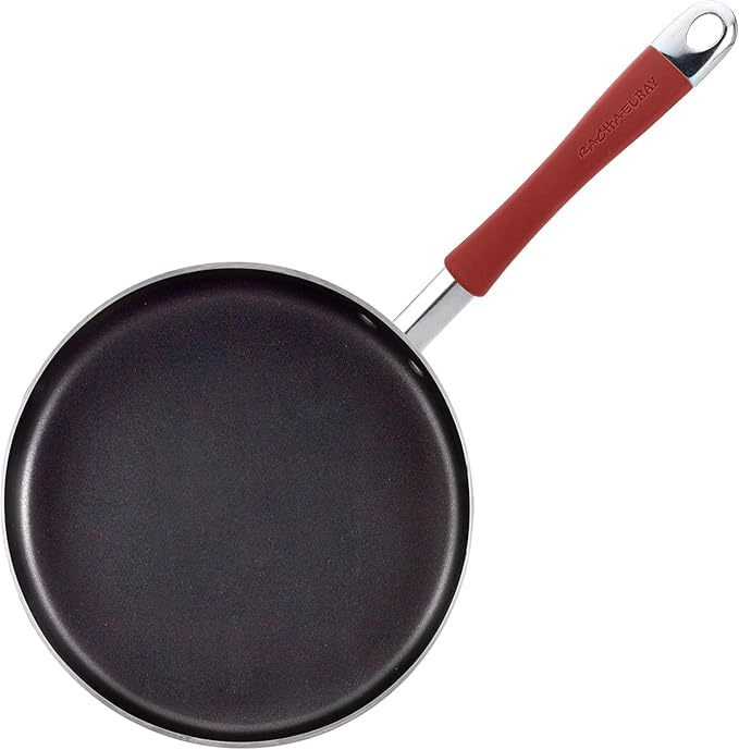 Rachael Ray Cucina Nonstick Cookware, Cranberry Red Pots and Pans Set, 12-Piece