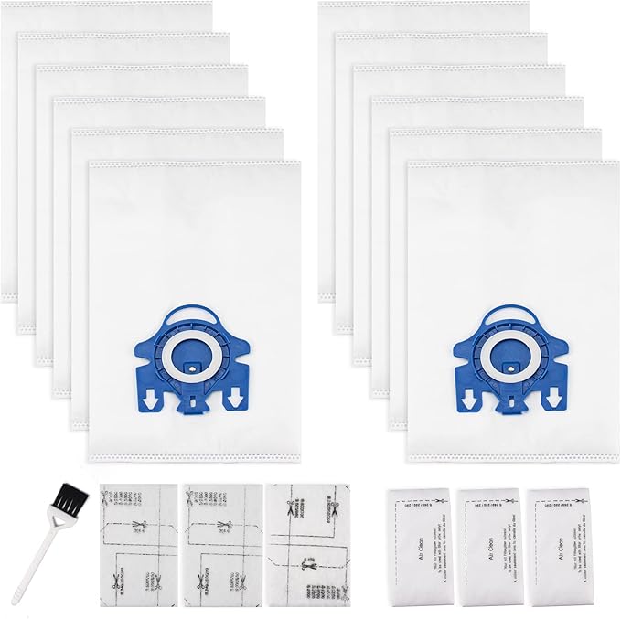 3D Airclean Bags Fit for Miele GN Classic C1 Complete C1 C2 C3, Pack of 12