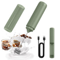 CIRCLE JOY Rechargeable Milk Frother Hanheld, Dual Ring Electric Coffee Frother, Portable Hand Frother Wand Drink Mixer for Matcha Lattes Cappuccino, Kitchen Gifts, Green