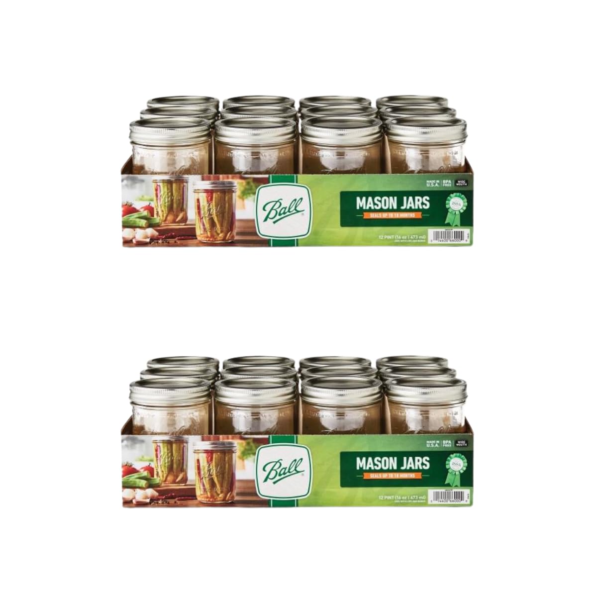 Ball Regular Mouth Glass Mason Jars with Lids and Bands, Used for Canning (Half Pint, 8 Ounce (Pack of 6))