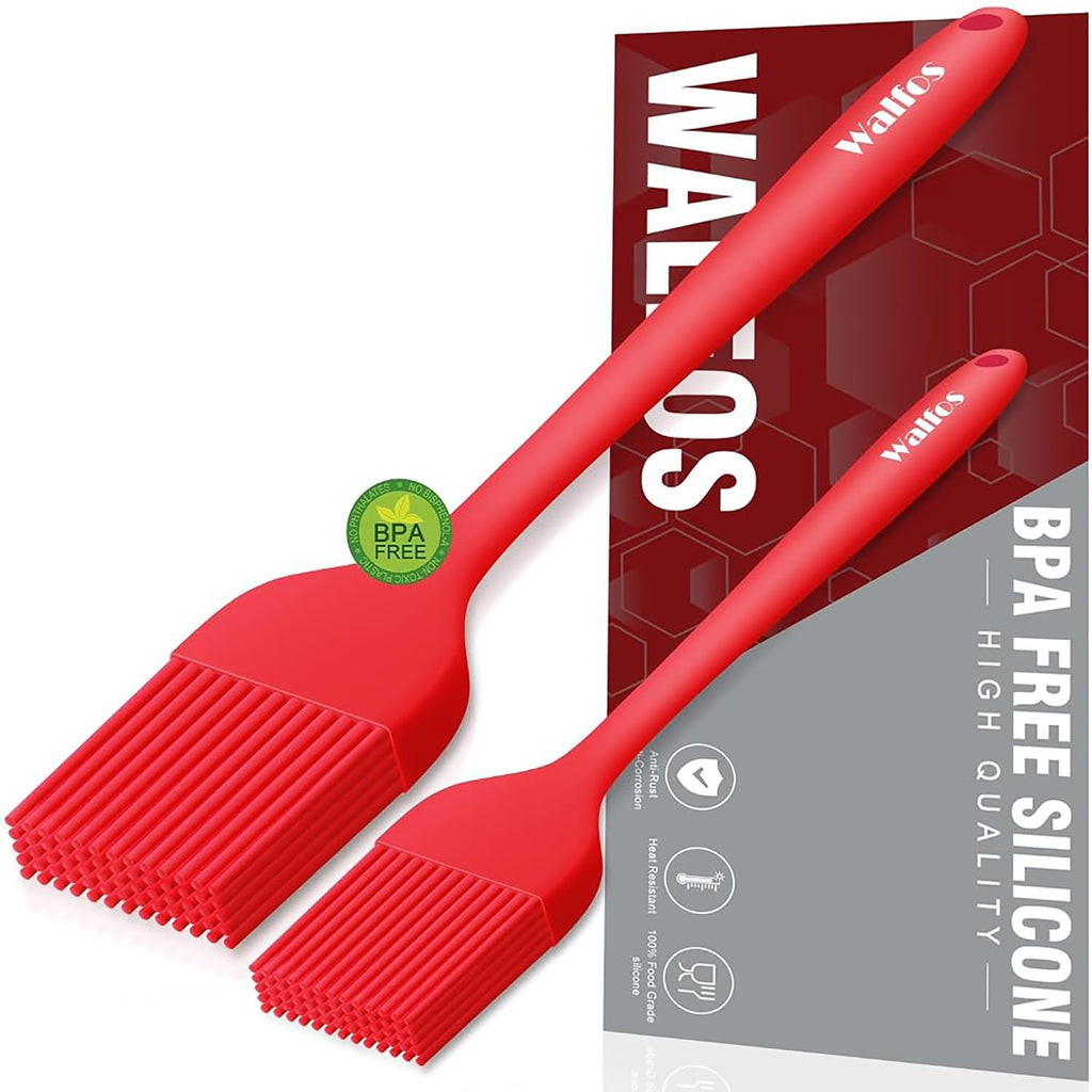 Walfos Silicone Basting Pastry Brush, 600°F Heat Resistant for BBQ Grill Baking Kitchen Cooking, BPA Free and Dishwasher safe