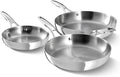 Calphalon Premier Polished 5-Ply Stainless Steel Cookware w/Turbo Heat Tech 10" Fry Pan, Induction, Oven Safe 500F, PFOA Free, Polished Stainless Silver