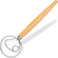 Maxjoy Danish Dough Whisk, Stainless Steel Wooden Bread Tool for Sourdough