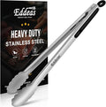 Grill Tongs, 17 Inch Extra Long BBQ Tongs, Heat Resistant 600 Degrees Stainless Steel tongs, Kitchen Metal Locking Tongs for Cooking, Grilling, Outdoor Barbecue