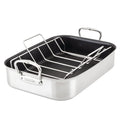 Hestan Provisions – 16.5" Classic Clad Nonstick Roasting Pan with Stainless Steel Rack
