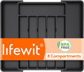 Lifewit Silverware Drawer Organizer, Expandable Utensil Tray for Kitchen, BPA Free Flatware and Cutlery Holder, Adjustable Plastic Storage for Spoons Forks Knives, 11-18 x 14", Black