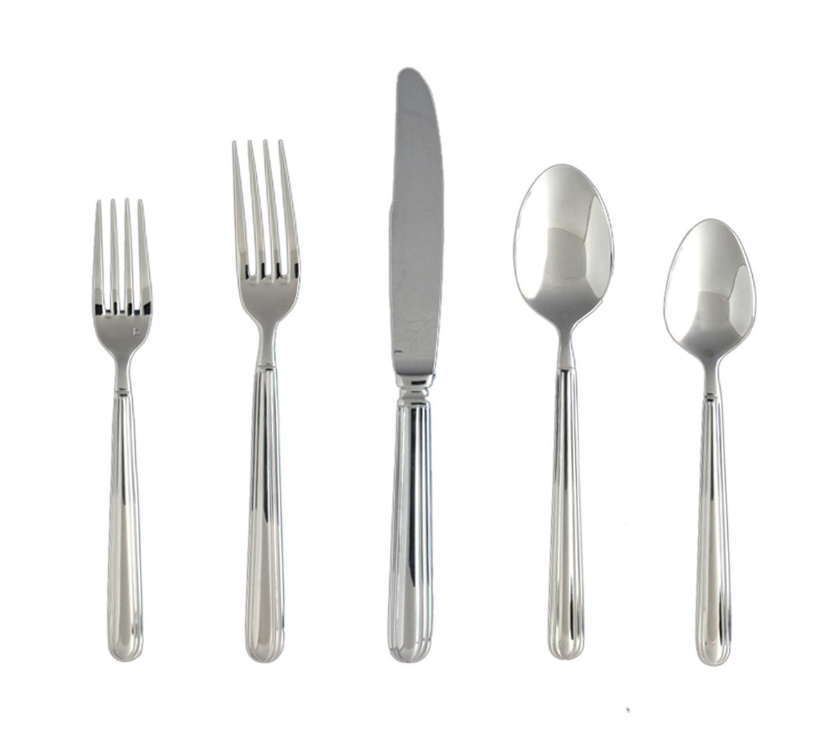 Fortessa Forge 18/10 Stainless Steel Flatware, 5 Piece Place Setting, Service for 1