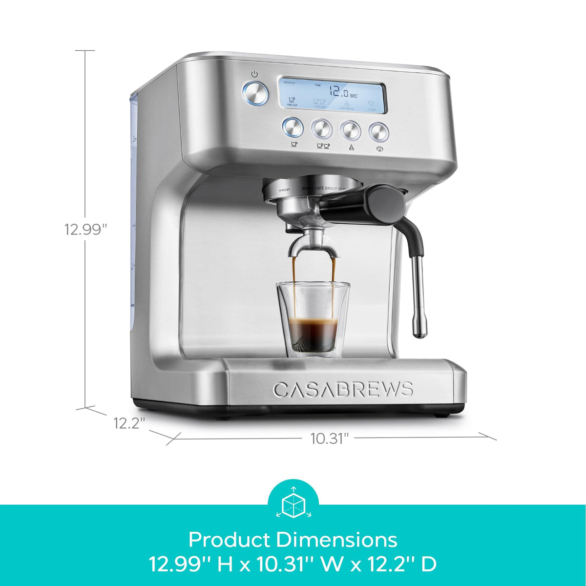 CASABREWS Ultra Espresso Machine, Barista Espresso Maker with Steam Wand