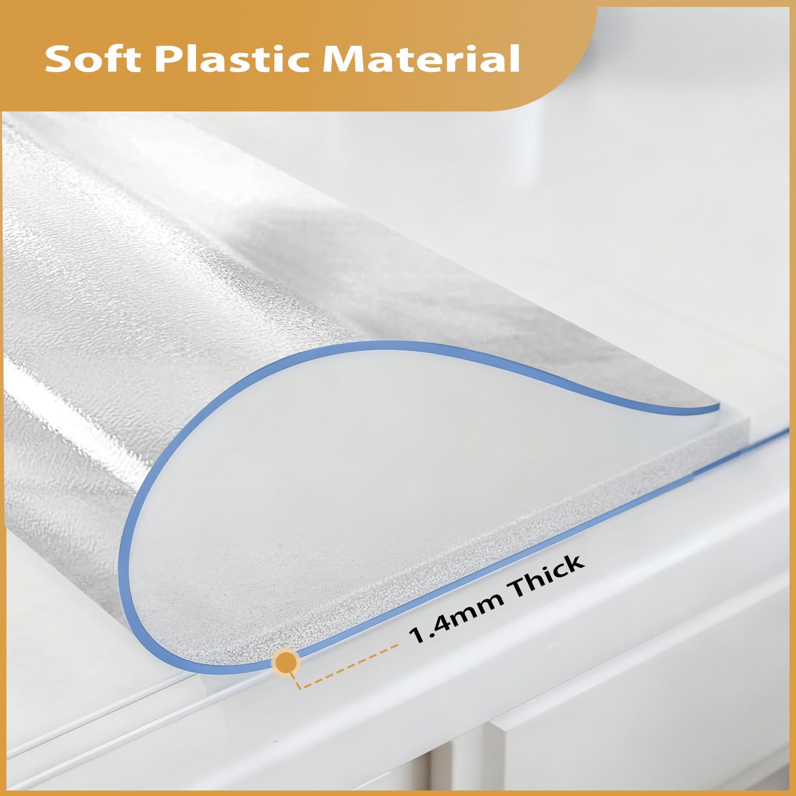 ProsperJoyChant 40x60in Frosted PVC Table Protector 1.4mm Waterproof Pad