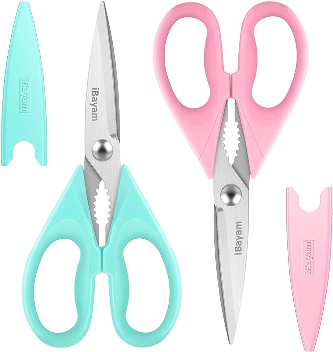 iBayam Cute Kitchen Scissors All Purpose Heavy Duty Meat Poultry Shears