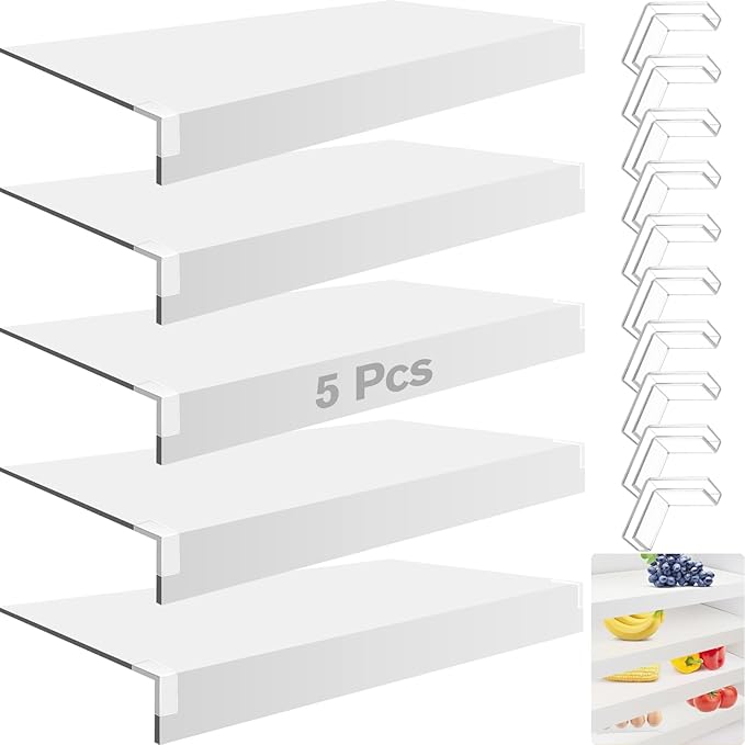 5 Pcs Wire Shelf Cover, 38X16X3 Inch Carbon Fiber Material Shelf Covers for Pantry Shelves(Not Wood), Waterproof Removable Closet Shelving Liner for Home Kitchen,Office Organization - White