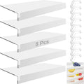 5 Pcs Wire Shelf Cover, 32X12X3 Inch Carbon Fiber Material Shelf Covers for Pantry Shelves(Not Wood), Waterproof Removable Closet Shelving Liner for Home Kitchen,Office Organization - White