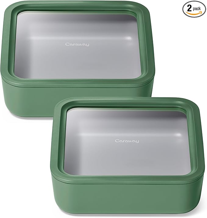 Caraway 2-Piece Glass Food Storage Set with Lids
