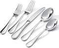 18/10 Stainless Steel Silverware Set for 8, 40 Piece Teardrop Flatware Set