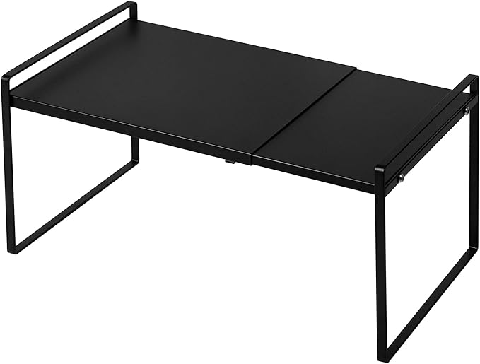 Nxconsu Expandable Shelf for Cabinets, Cabinet Shelf Riser, 10.3" Black