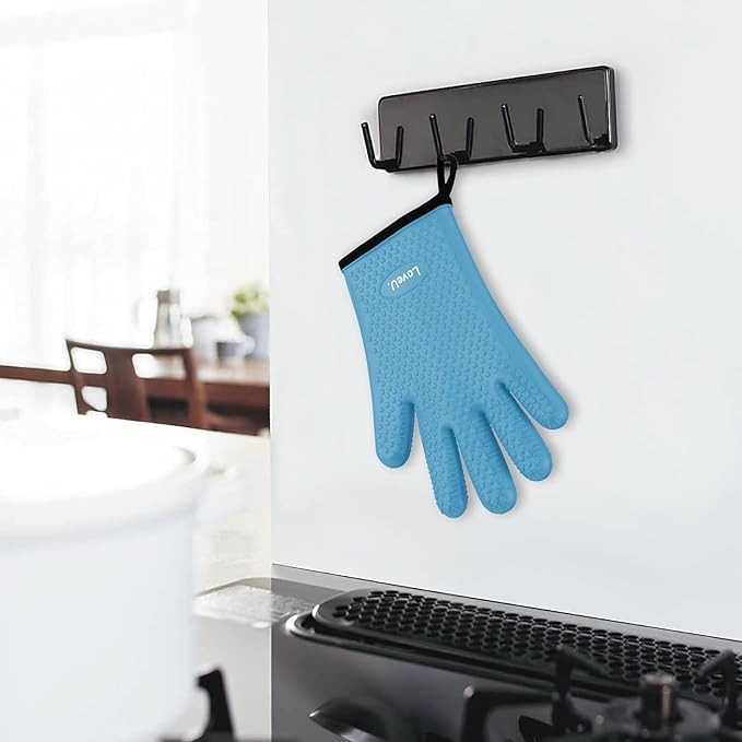 Silicone Oven Mitts Gloves - Heat Resistant, Non-Slip for BBQ, Grilling