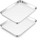 E-far 10.5” x8.3” Baking Sheet Set of 2, Stainless Steel Toaster Oven Tray