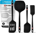 DI ORO Silicone Turner Spatula Set - 600F Heat Resistant, 4-Pc Black