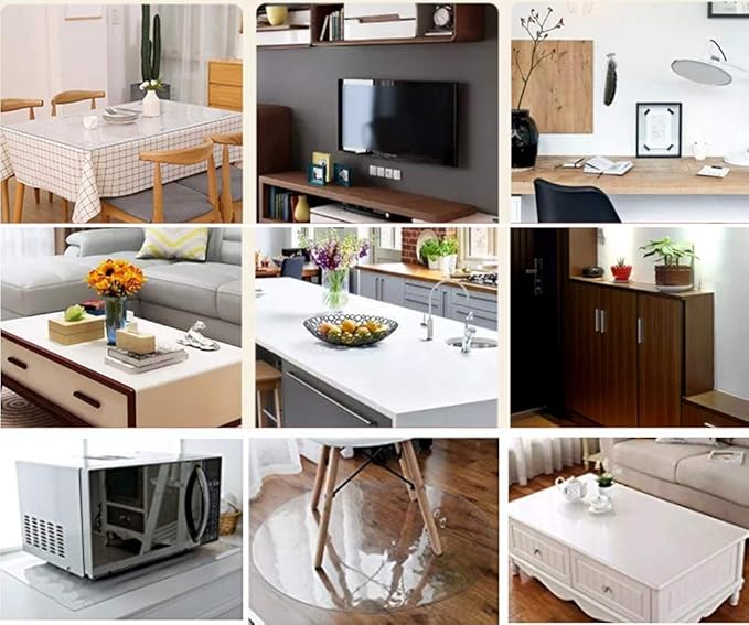 NECAUX Frosted PVC Table Cover Protector 17 x 17 Inch 1.5mm Thick
