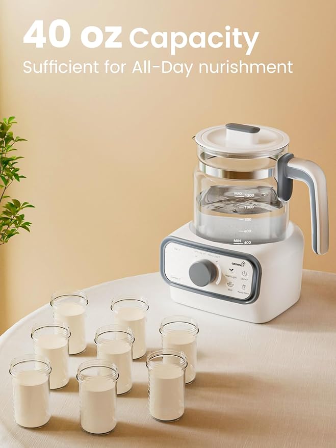GROWNSY Baby Instant Warmer & Glass Water Boiler with LCD Display and Timer