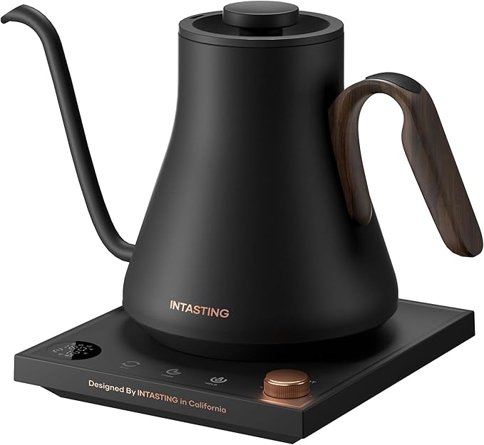 INTASTING Gooseneck Electric Kettle with 1℉ Temperature Control, 0.9 Liter