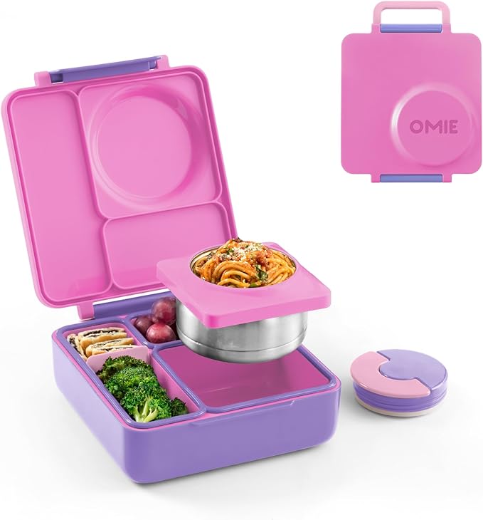 Omie OmieBox Kids Insulated Bento Box, Unicorn Pink