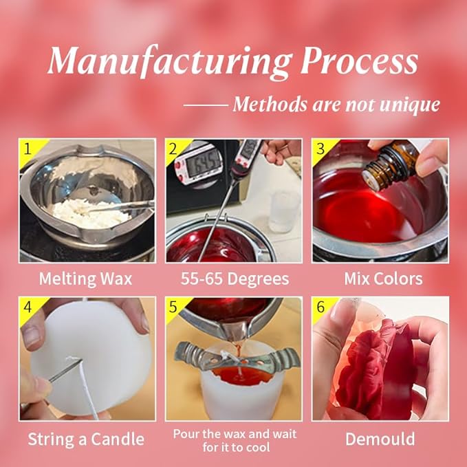 MGLIFEUL 9PCS 3D Flower Candle Making Molds Moldes de Silicona para Velas