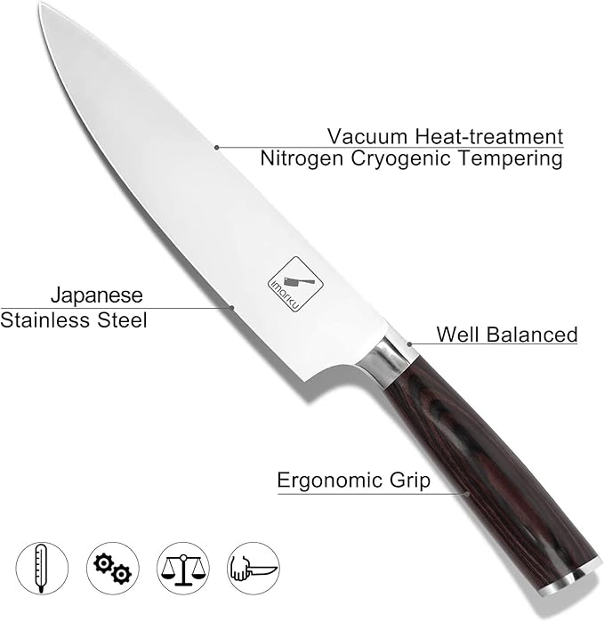 imarku Japanese Chef Knife-Sharp Kitchen Knife 8 Inch, Gift for Mom & Dad