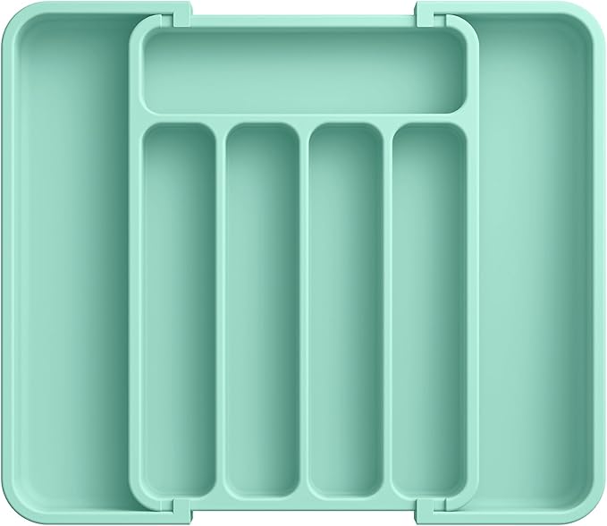 Aujen Silverware Drawer Organizer, Adjustable Utensil Cutlery Tray