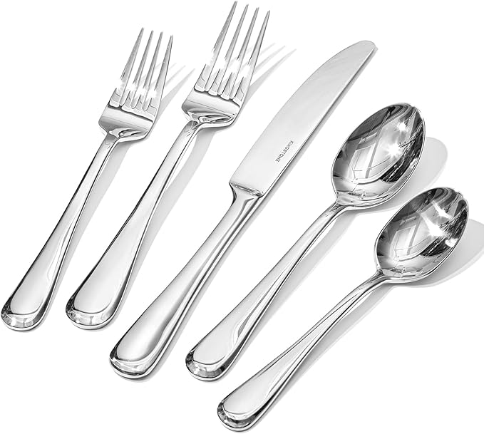 Silverware Set for 6, 30 Piece Stainless Steel Flatware Cutlery Utensil Set