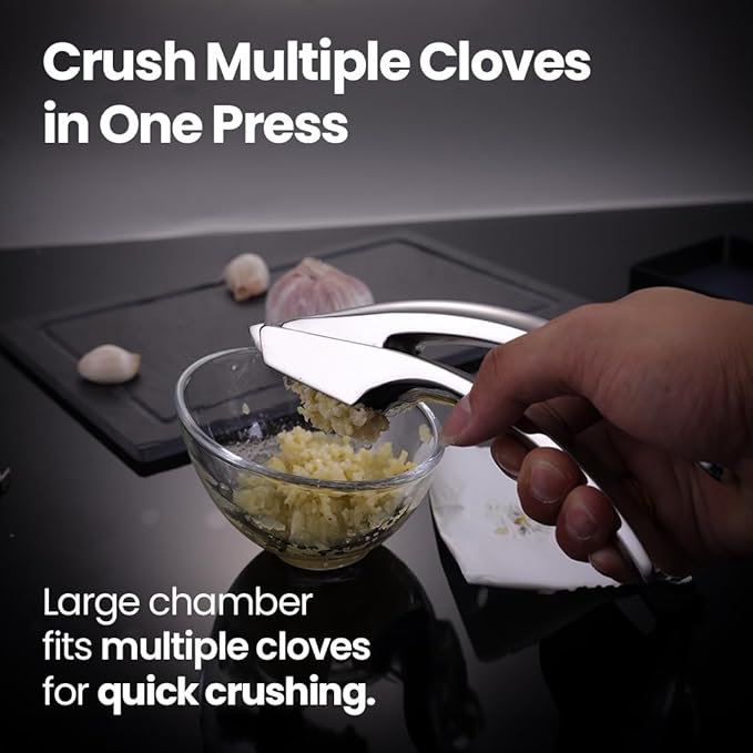 Gourmet Easy Lifetime Replace Garlic Press, No Need to Peel, Coarse Mince