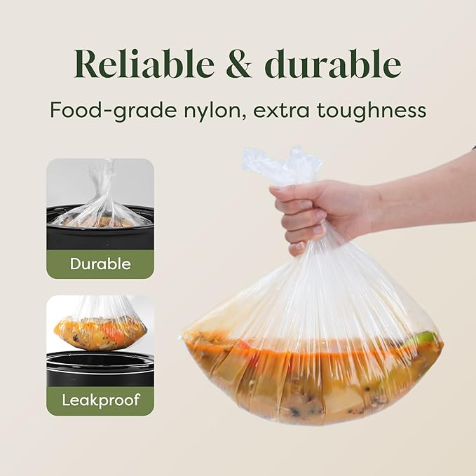 Oasier Slow Cooker Liners, Disposable Oval Large Size 33 Count