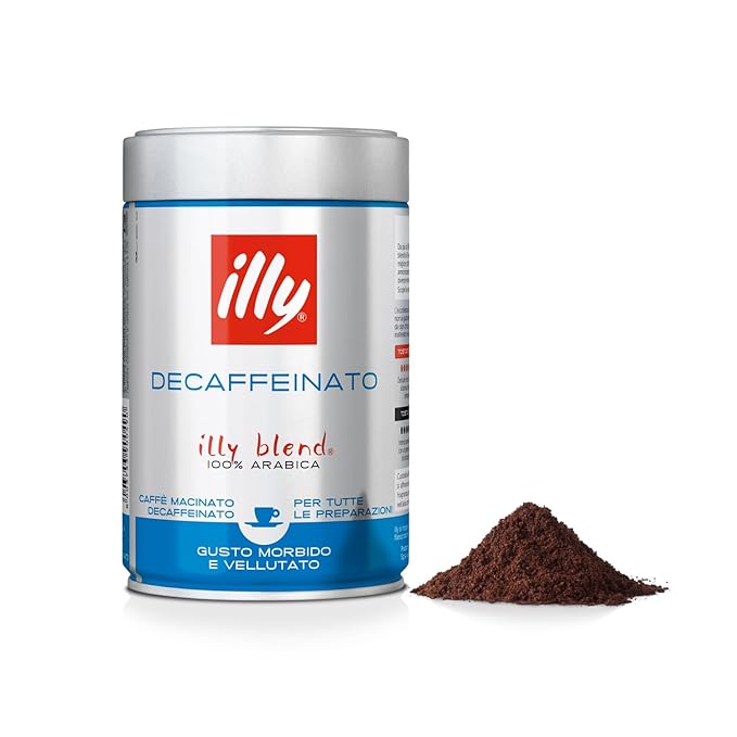 illy Decaf Ground Espresso Coffee, Classico Medium Roast, 8.8 oz