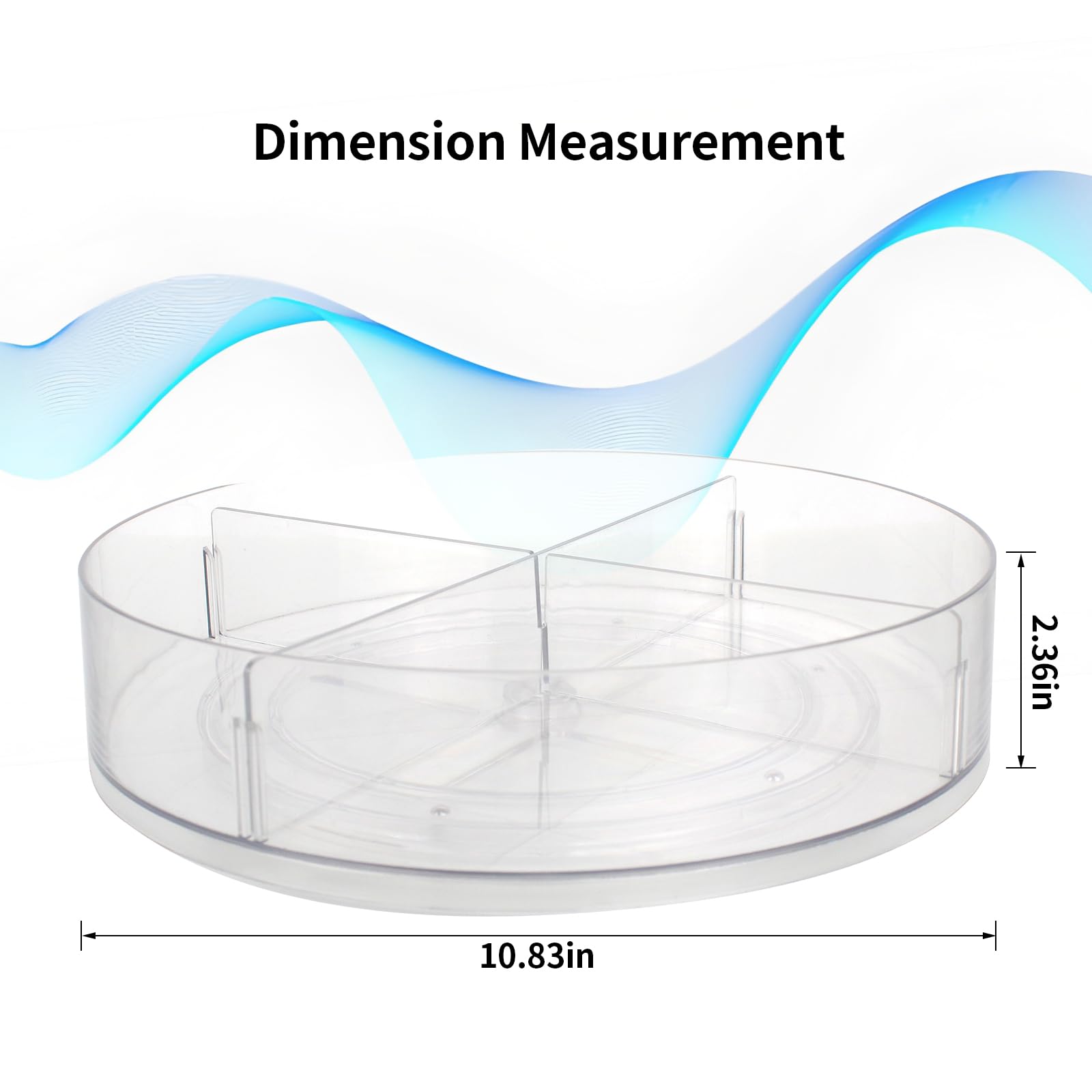 4 Pack Lazy Susan, 10.5 Inch Lazy Susan Organizer, 360 Degree Swivel, for Kitchen, Pantry, Refrigerator, Bathroom and Vanity Countertops (Clear) (4P-10.5 Inch)